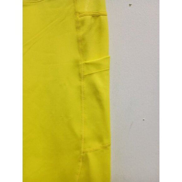 Zyia Active Womens Light N Tight Leggings Size 6-8 Neon Yellow Metallic Hi-Rise - Picture 3 of 9